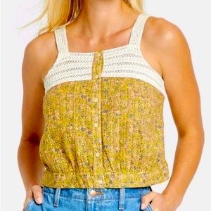 Universal Thread  Floral Tank with Lace